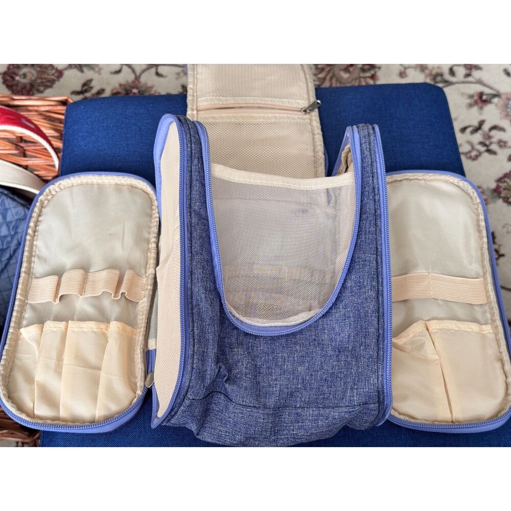 BOACAY Hanging Toiletry Multi-Pocket Multi-Zip Travel Organization Bag